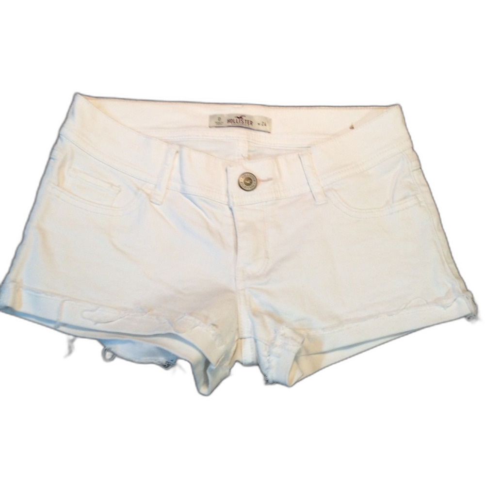 Hollister White Denim Shorts Size 0, W24